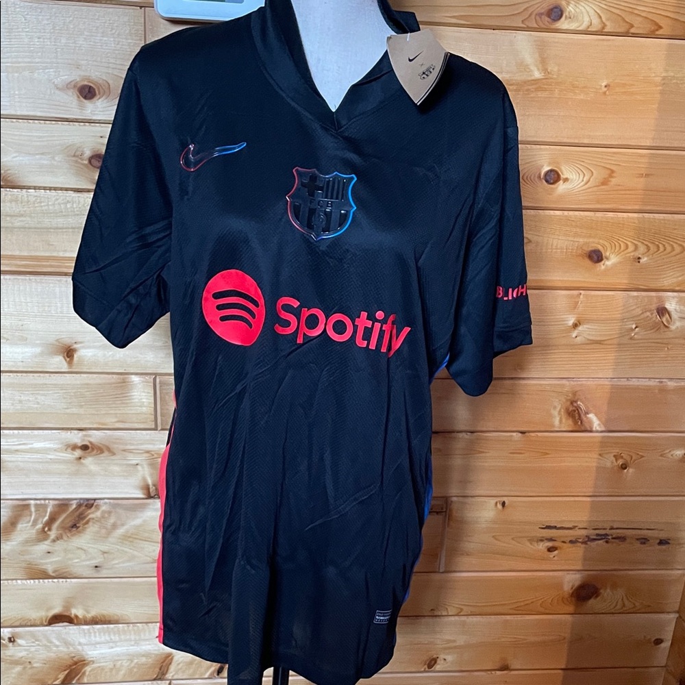 Nike Black and Red Soccer Jersey